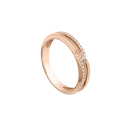 GOLDHEART Rose Gold Couple Rings, Promesse