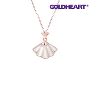 GOLDHEART Nacre Lucky Leaf Necklace, Rose Gold