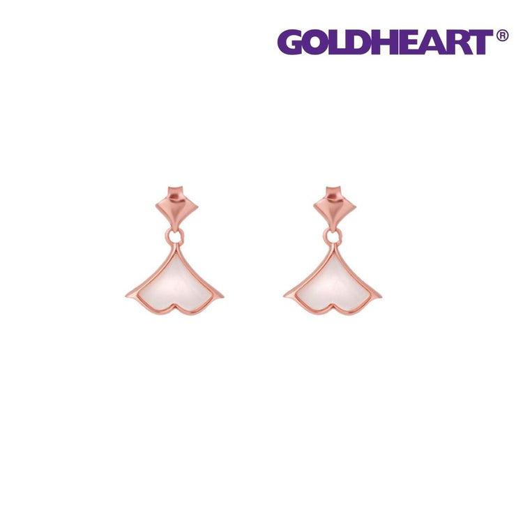 GOLDHEART Mother of Pearl Fishtail Earrings, Rose Gold
