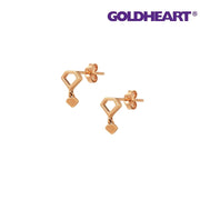 GOLDHEART Mini Heart Dangle Earrings, Rose Gold