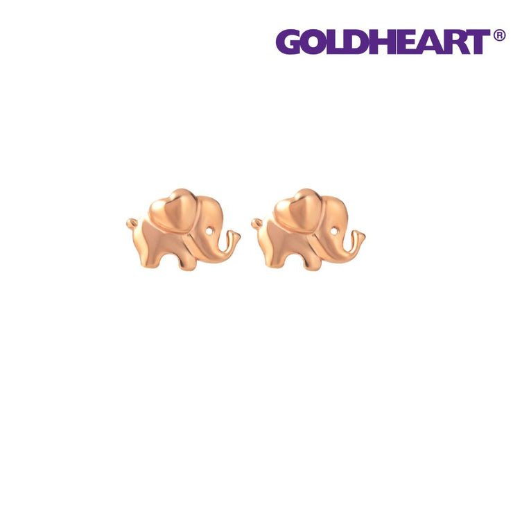GOLDHEART Elephant Earrings, Rose Gold