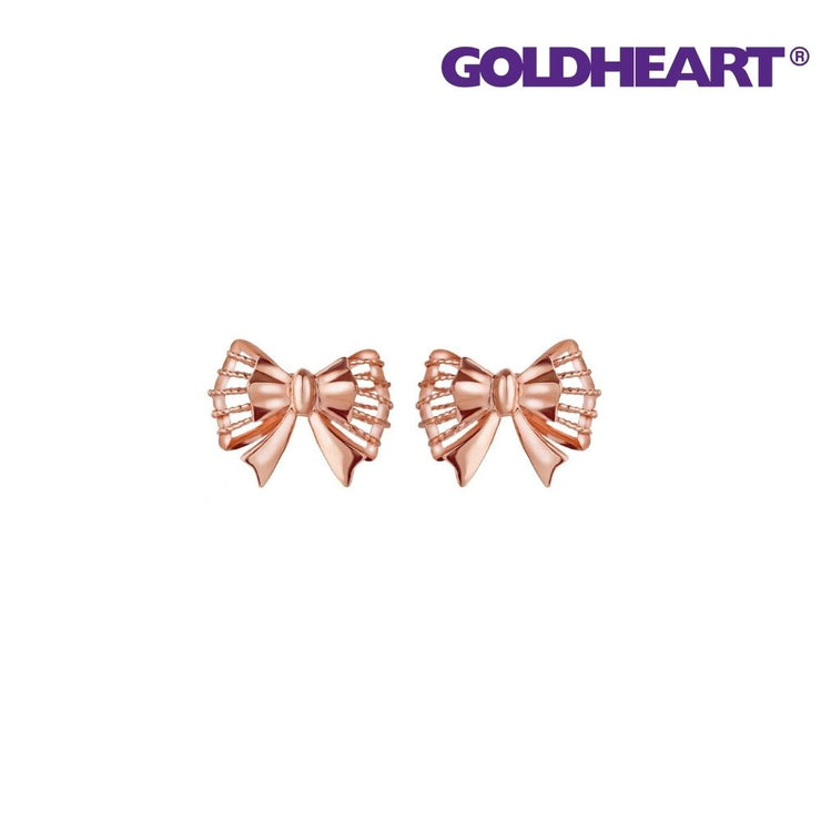 GOLDHEART Bow Earrings, Rose Gold