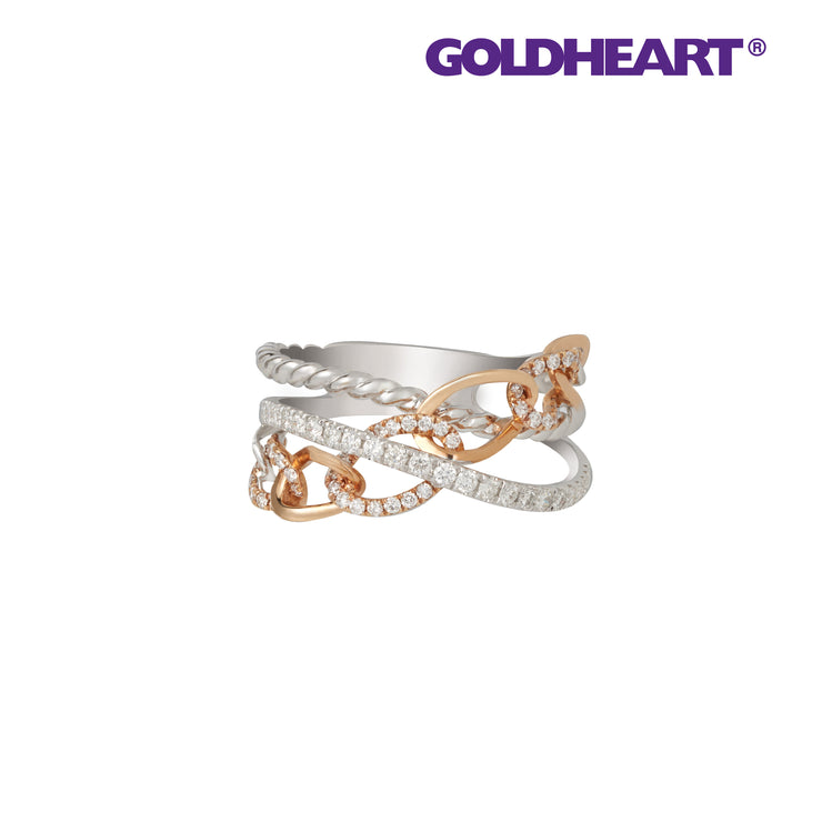 GOLDHEART Everlasting Diamond Ring, Dual-Tone