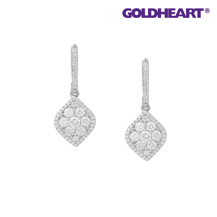 GOLDHEART  Diamond Hoop Earrings, White Gold