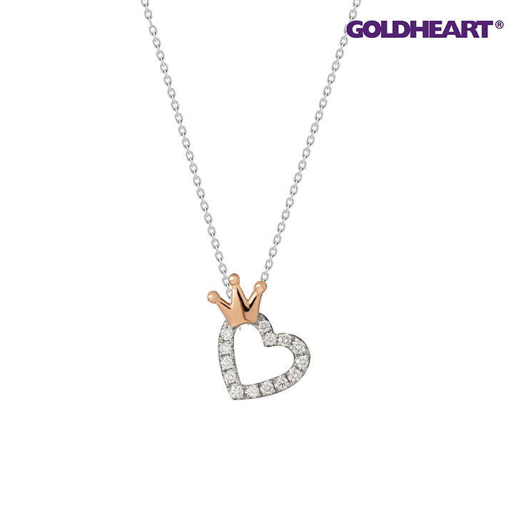 GOLDHEART Crown Of  Love Diamond Pendant, Dual-Tone