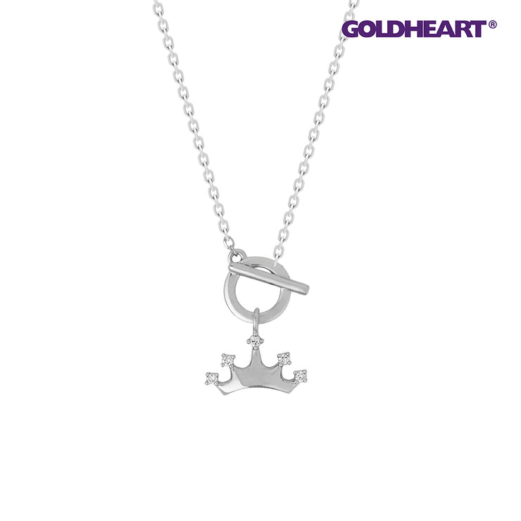 GOLDHEART Crown Of Love Diamond Necklace, White Gold