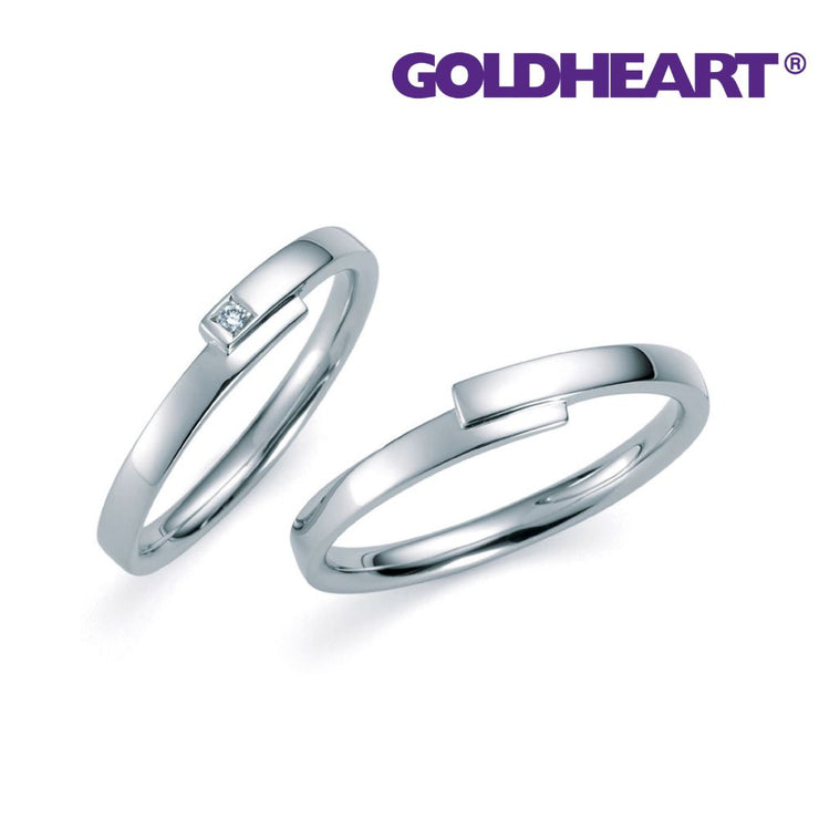 GOLDHEART [Romantic Blue] Wedding Band Couple Ring I Platinum 900
