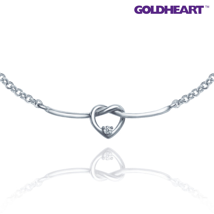 GOLDHEART Love Knot Necklace I White Gold