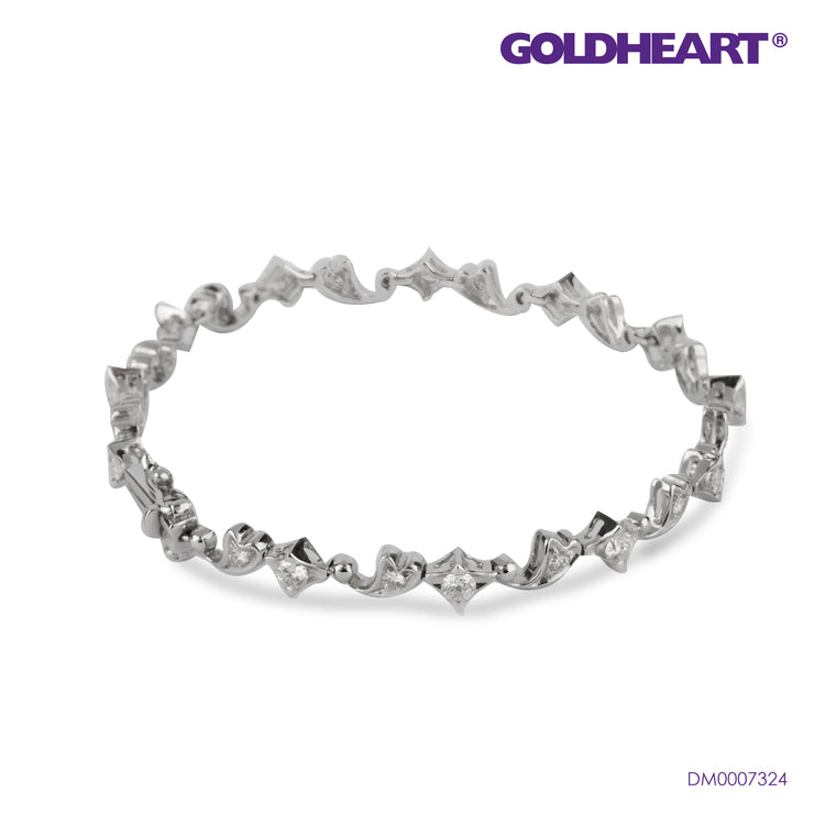 GOLDHEART Paisley and Star Duo Bracelet I White Gold