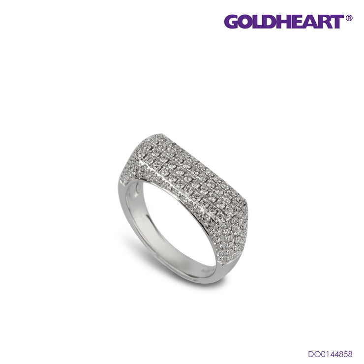 GOLDHEART Diamond of Linearity with Breathtaking Spectacle Ring I White Gold