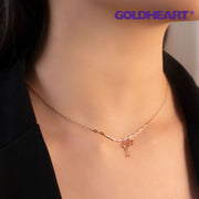 GOLDHEART Clovery Key Necklace I Rose Gold