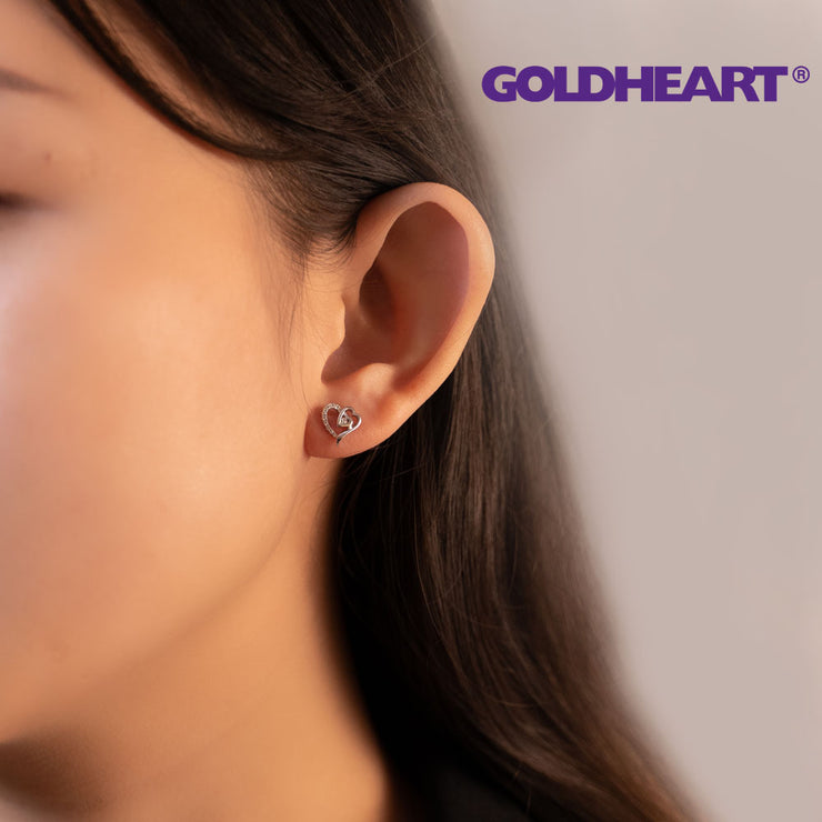 GOLDHEART Duo Love Earrings I Espoir Collection