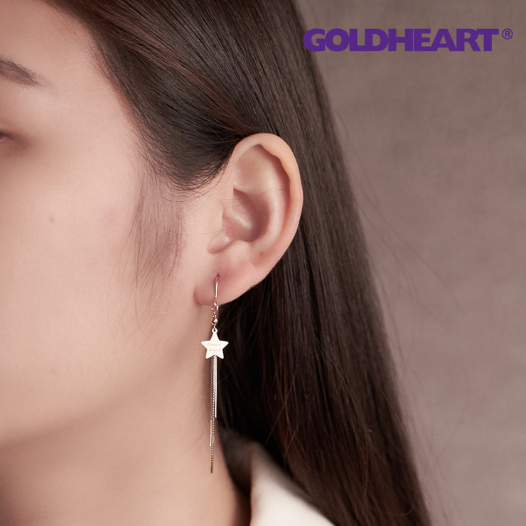 GOLDHEART Good Luck Star Tassel Earrings I Rose Gold