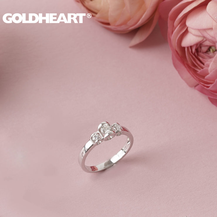 GOLDHEART Espoir, Diamond Ring, White Gold 375+Palladium