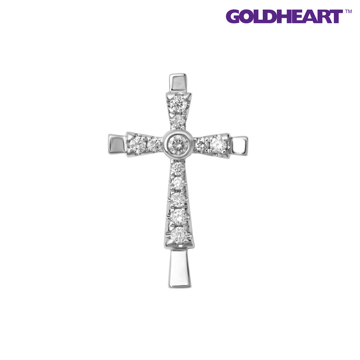 GOLDHEART Croce Fedele Cross Pendant I White Gold