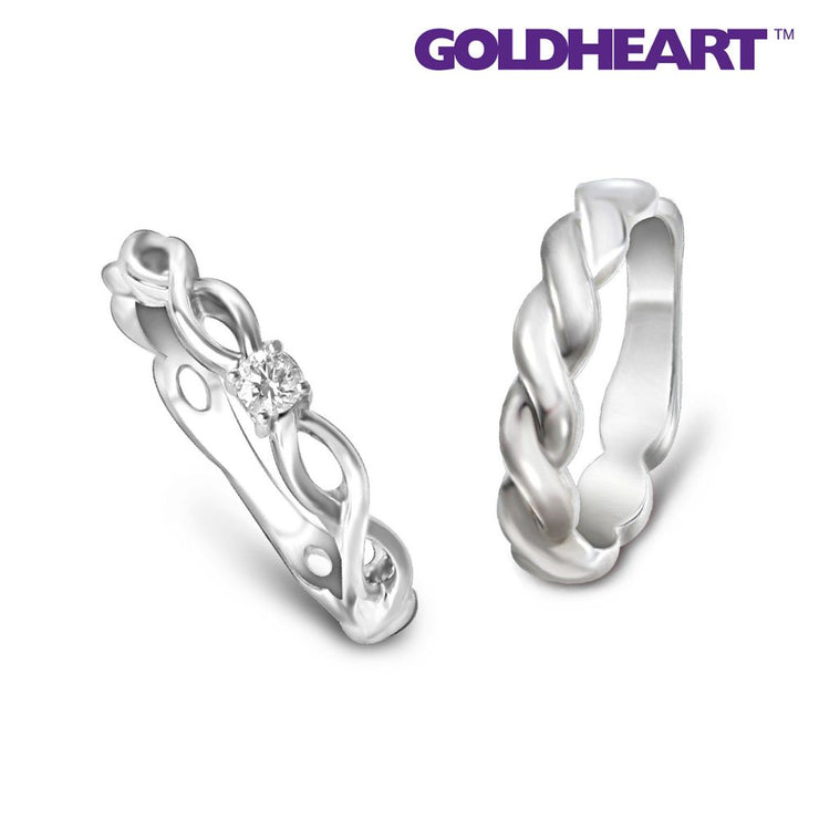 GOLDHEART Promesse, Couple Rings, White Gold 750