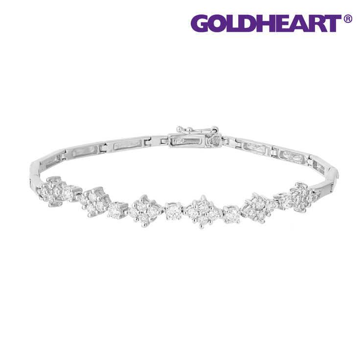 GOLDHEART Diamond Bracelet in Floriate Sparks, White Gold 750