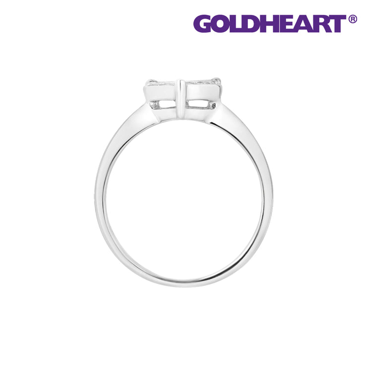 GOLDHEART Princess Heart Diamond Ring, White Gold 750