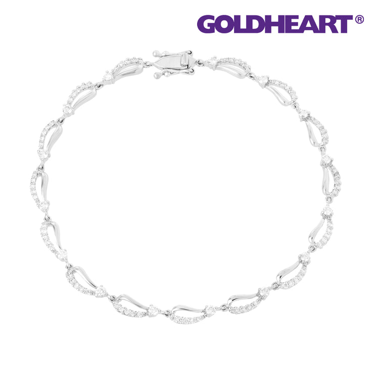 GOLDHEART Diamond Bracelet in Astral Rays, White Gold 750