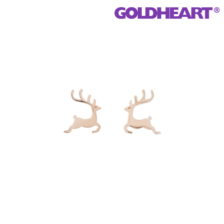 GOLDHEART Reindeer Earrings I Rose Gold