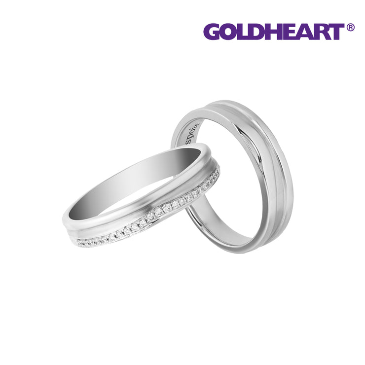 GOLDHEART Espoir, Couple Rings, White Gold 375+Palladium