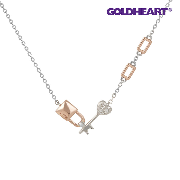 GOLDHEART Arrow Necklace, White Gold