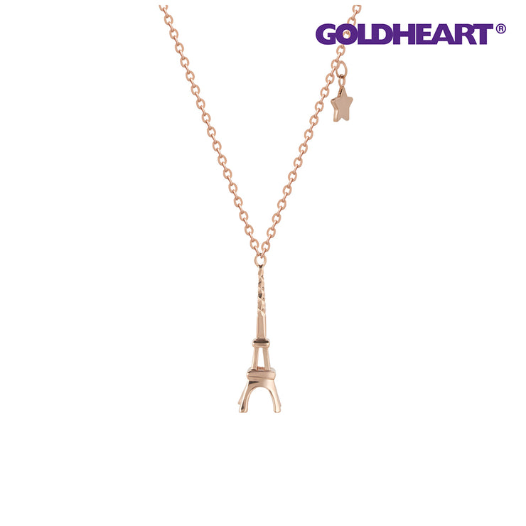 GOLDHEART Eiffel Tower Necklace, Rose Gold