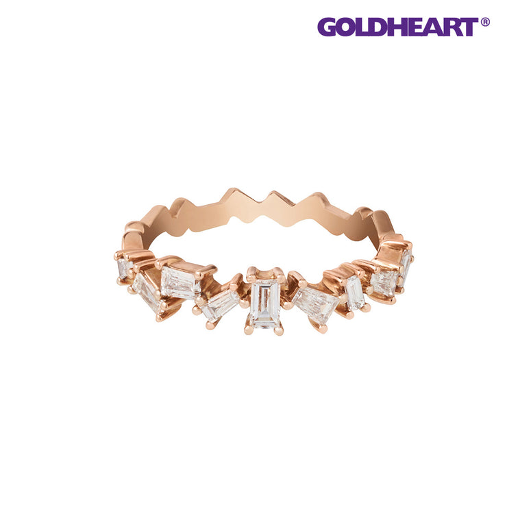 GOLDHEART Tapered Diamond Ring, Rose Gold