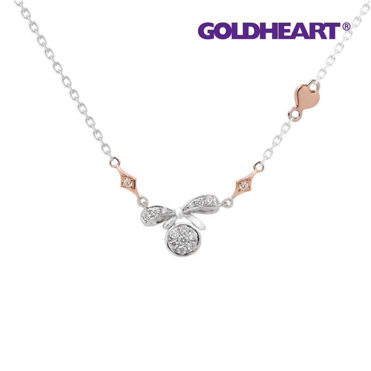 GOLDHEART Eternal Ties Necklace, White+Rose Gold